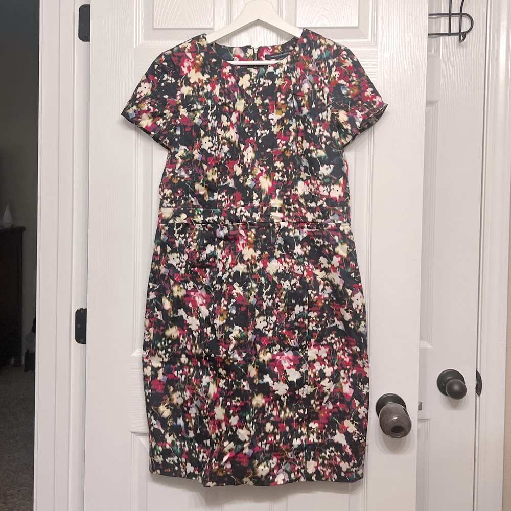 French Connection Abstract Floral Print Dress Size 16